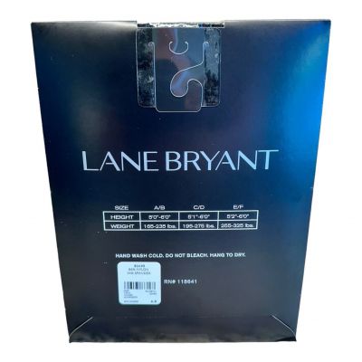 lane bryant fishnet thigh high stockings a/b black 165-235 lbs nylon/spandex