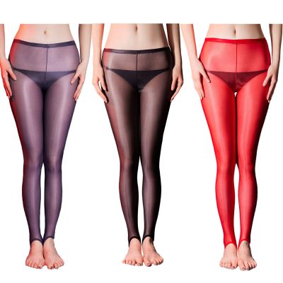 Women Stockings Side Pantyhose See-Through Tights Design Sleepwear Footed Open