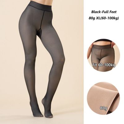 Thick Fake Translucent Leggings High Waist Thermal Stockings  for Women