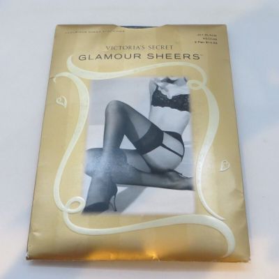 Victoria's Secret Glamour Sheers Stockings Jet Black Size Medium