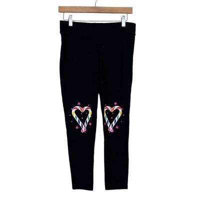 Torrid Black Candy Cane Rainbow Heart Leggings Sz L