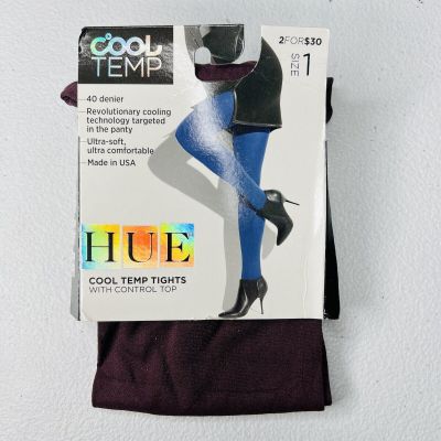 HUE Styletech Cool Temp Tights with Control Top Size 1 Claret Red 100-150 Lbs