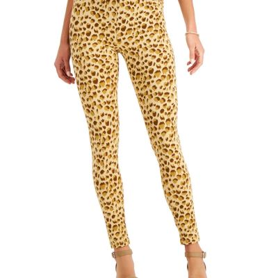 STYLE & COMPANY Womens Beige Stretch Animal Print Skinny Leggings M