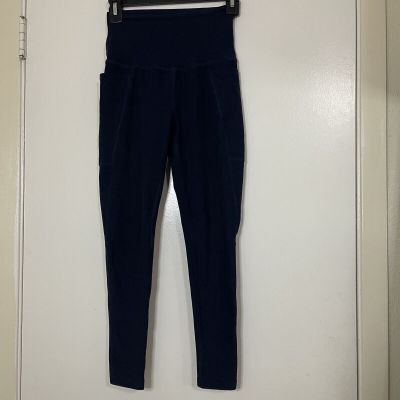 BEYOND YOGA Navy blue high waist side pocket athletic workout leggings XS