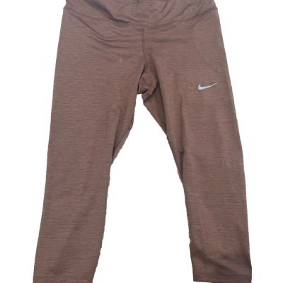 Nike Dri-Fit Maroon Capri Leggings 1x back zipper pocket