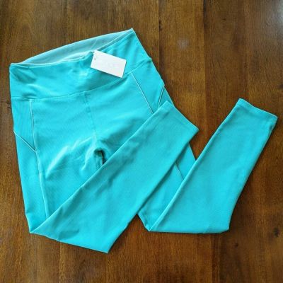 Anthropologie Wilo The Label Ribbed Sea Green Workout Leggings Size Large NEW