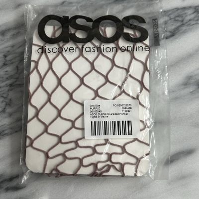 ASOS Curve Purple Oversized Fishnet Tights One Size New Plus Size