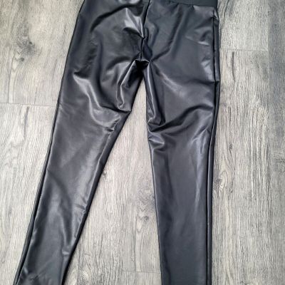 Loft Outlet Women Black Pull On Faux Leather Leggings - Size M