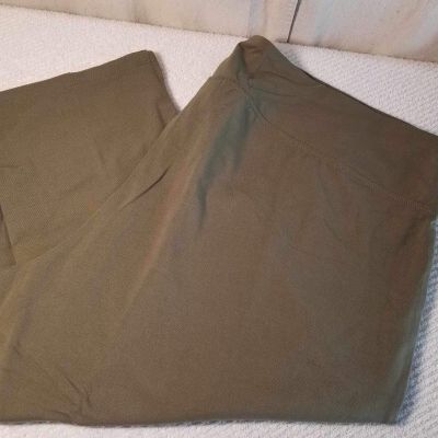 Denim & Co. Active Duo Stretch Capri Leggings Deep Olive Sz 3X #108