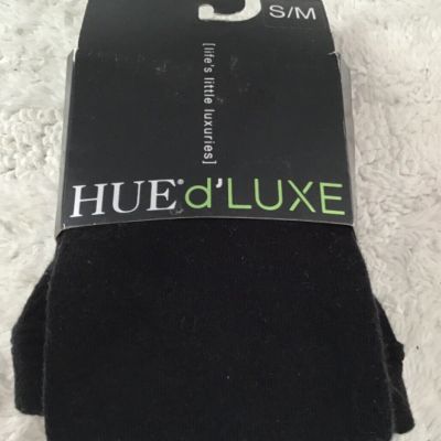 HUE Flat Knit Sweater Tights Black Sz S/M NWT