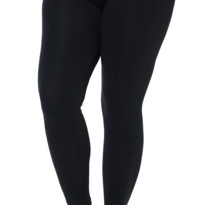 Premium Nylon Spandex One Size Plus Black Leggings New Display