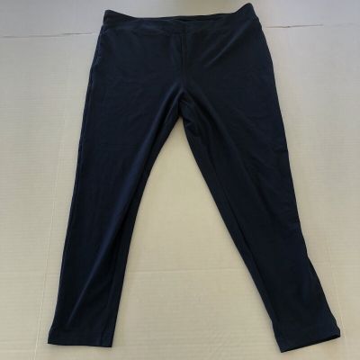 Terra & Sky Blue Crop Leggings Plus Size 1X A953