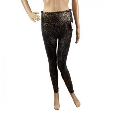 Spanx Faux Leather Leopard Leggings Size L Leopard Shine