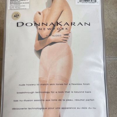 Donna Karan The Nudes Essential Toners Hosiery Pantyhose Tone A01 Sz Tall D55NIP