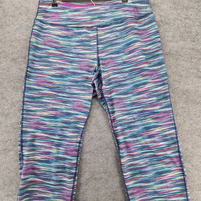 Lands End Leggings Womens Large 14-16 Multi Color Striped Pull On