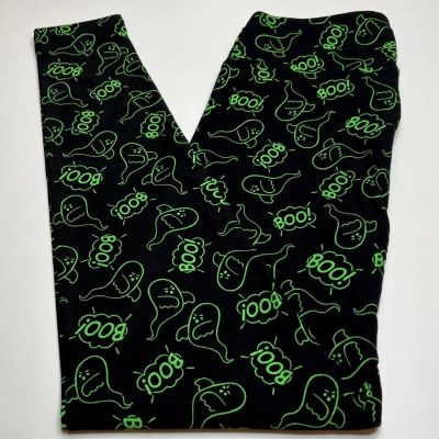 NEW LuLaRoe OS Leggings GREEN GHOST BOO HALLOWEEN Haunted Writing Spooky Scare