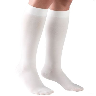 Truform Stockings Knee High Closed Toe: 30-40 mmHg L WHITE (8845WH-L)