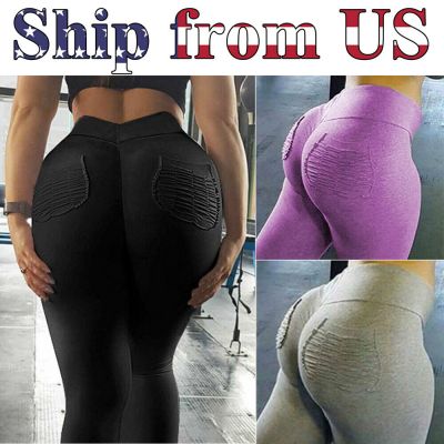 Women Push Up Fitness Leggings Pockets Sport Yoga Gym Pants Workout Trousers