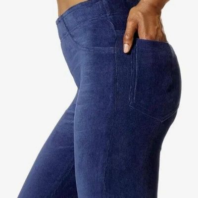 HUE SZ XS Navy Cool Corduroy Leggings U22958H