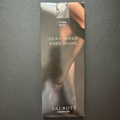 Talbots Women’s Silky Sheer Knee High Stockings Soft Brown One Size