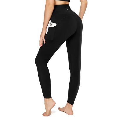 Letsfit Y01-XL-01 Workout Leggings with Pockets, Extra Large, Black