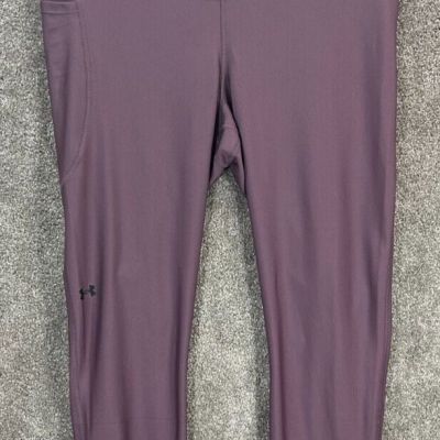 Under Armour Leggings Womens XL Purple Actual 32X24 Heatgear Compression Ankle