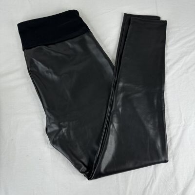 Assets By SPANX Women's  Faux Leather Leggings Black Size 1X High Rise Nice!!