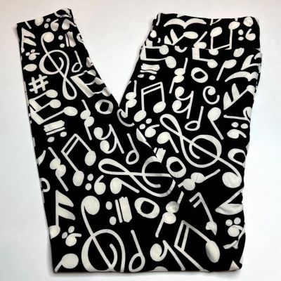 NEW LuLaRoe TC Leggings Black MUSIC NOTE Song Concert Sing Instrument SONG Tune