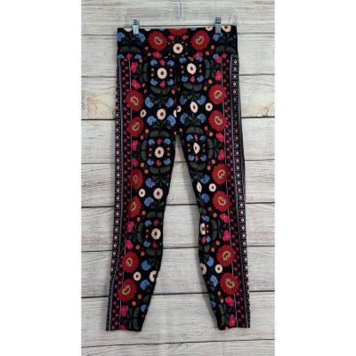 Show Me Your Mumu Moves Floral Leggings Women's Size Large Black Red/Pink