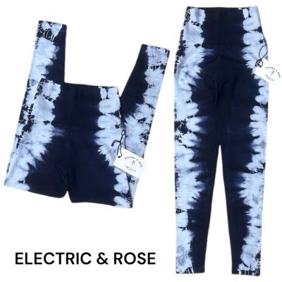 NWT Electric & Rose Blue Tie-Dye High Waist Athleisure Loungewear Leggings XS