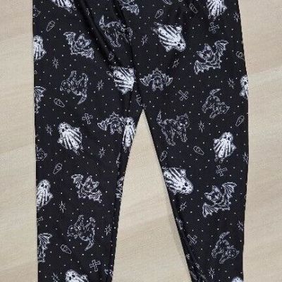 Sourpuss Halloween Ghosts, Bats and Cats Leggings Size XL Free Shipping