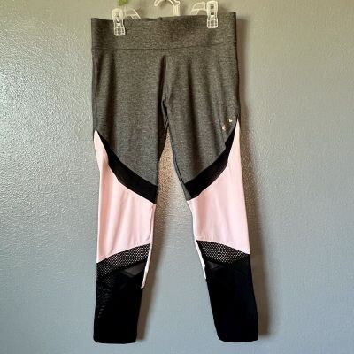 Victoria's Secret PINK Ultimate High Waist Mesh Ankle Leggings Gray Pink S -