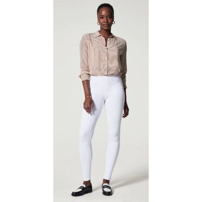 Spanx Jean-ish Ankle Leggings Women's Small White Skinny Elastic Waist