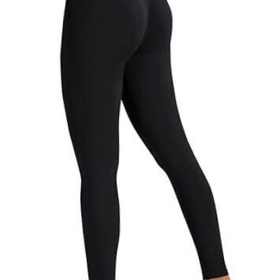 Scrunch Butt Lifting Leggings for Women High Waisted Medium Plain Black