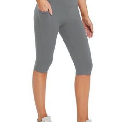 Women's Capris with Pockets Knee Length X-Small 14''-Upgraded Graphite Gray