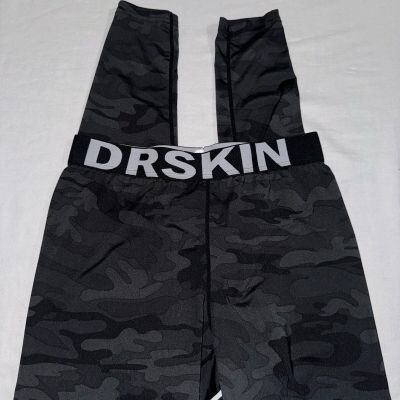 DRSKIN Leggings Women’s L Black Camo Stretch Active Compression Running Workout