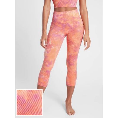 Athleta Salutation Stash Pocket II Textured Legging Womens M Island Coral Pocket