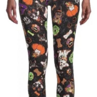 Halloween Women’s Junior’s Leggings Black Dog Graphic Print XXL (20) NEW