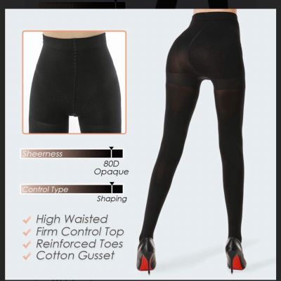 NEW G&Y Fashion Ladies Size Large Black  Tights