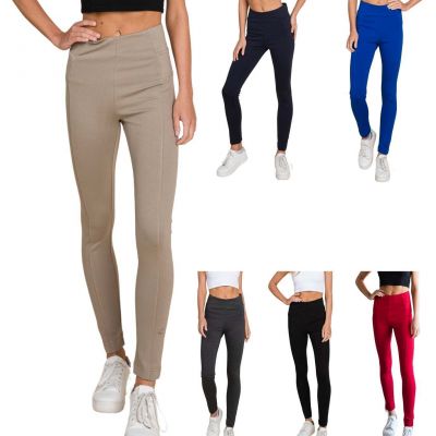 Womens Yoga Dress Pants - Stretch Workout Leggings for Women Crossover High