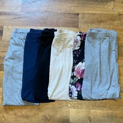 Lot of Six Pairs of Solid and Floral Leggings Size XXL 19/20