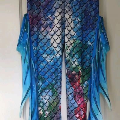 Women's Mermaid Leggings Fish Scales Fins Size S Halloween Costume Yoga Pants