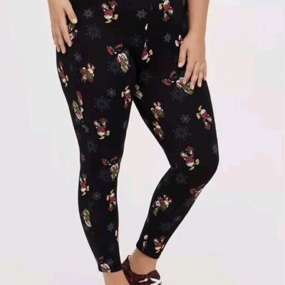 Disney X Torrid Size 5 Christmas Leggings With Mickey Mouse Characters Black