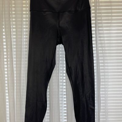 90 Degree by Reflex Leggings Size M Black Faux Leather High Waist High Shine NWT