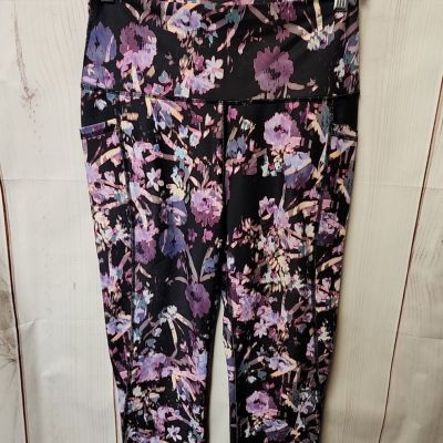 Rbx Women's Size M Purple Floral Leggings