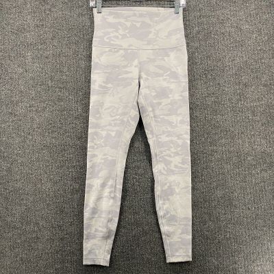 Lululemon Leggings Womens 8 Wunder Under HR Tight Jacquard Alpine White Camo Gym