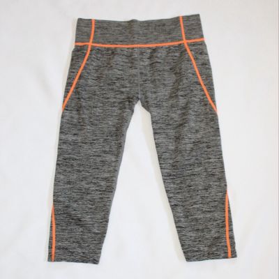 New Mix Capri Workout Leggings Gray w/ Orange Highlights Size: Small. Activewear