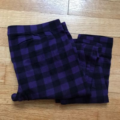 Target Purple Black Plaid Leggings Xhilaration Medium Cotton Casual comfort