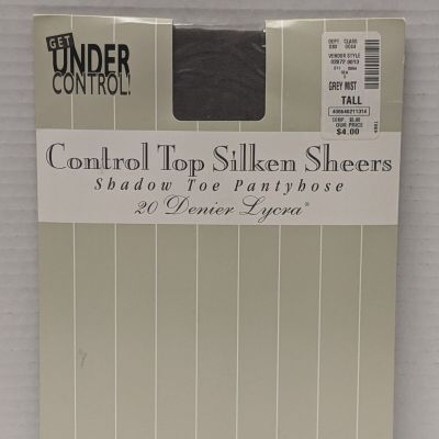 Pantyhose Get Under Control Grey Mist Tall Hit or Miss Control Top Sheer USA Vtg