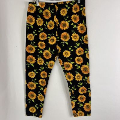 Nobo No Boundaries Leggings Women's XL Cropped Mid Rise Stretch Pants Sunflowers